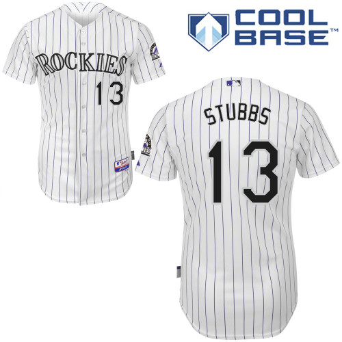 Drew Stubbs #13 MLB Jersey-Colorado Rockies Men's Authentic Home White Cool Base Baseball Jersey